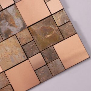 Azulejos 3D de cobre e aço inoxidável