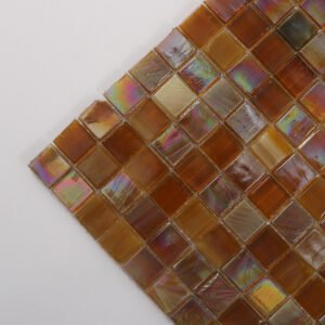 Mosaïque en verre – marron, irisé