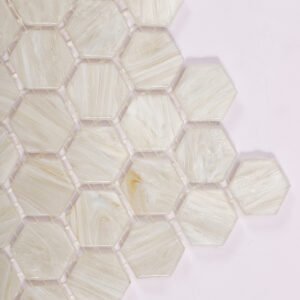 Glasmosaikfliesen – Beige, Sechsecke, für Wände