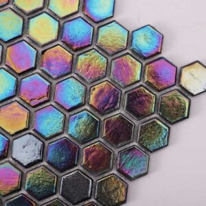Piastrelle a mosaico in vetro – esagonale