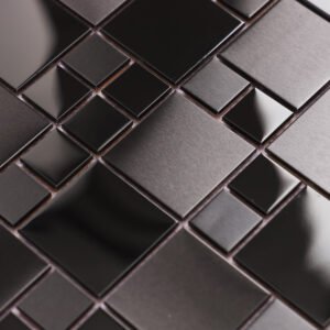 Metallmosaikfliesen – Schwarz, glänzend