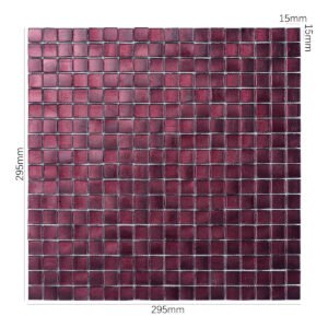Mosaicos de vidro roxo brilhante com folha metálica