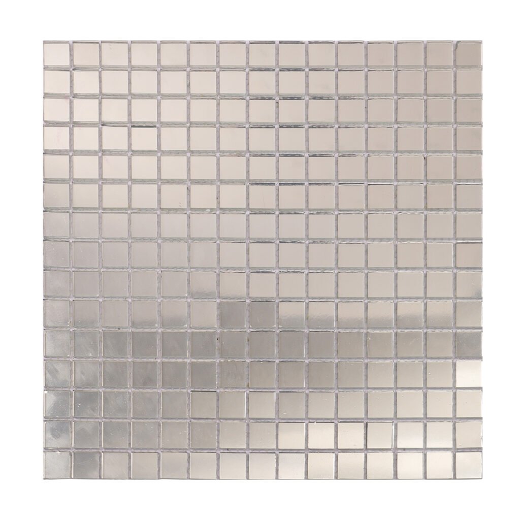 Piastrelle a mosaico in vetro – argentato, 20X20mm, a specchio, per pareti