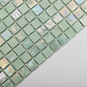 Mosaïque en verre – vert, carré, pour piscine