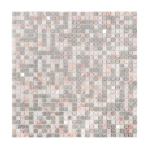 White and Gray Glass Mosaic Tiles for Bathroom Walls and Floors