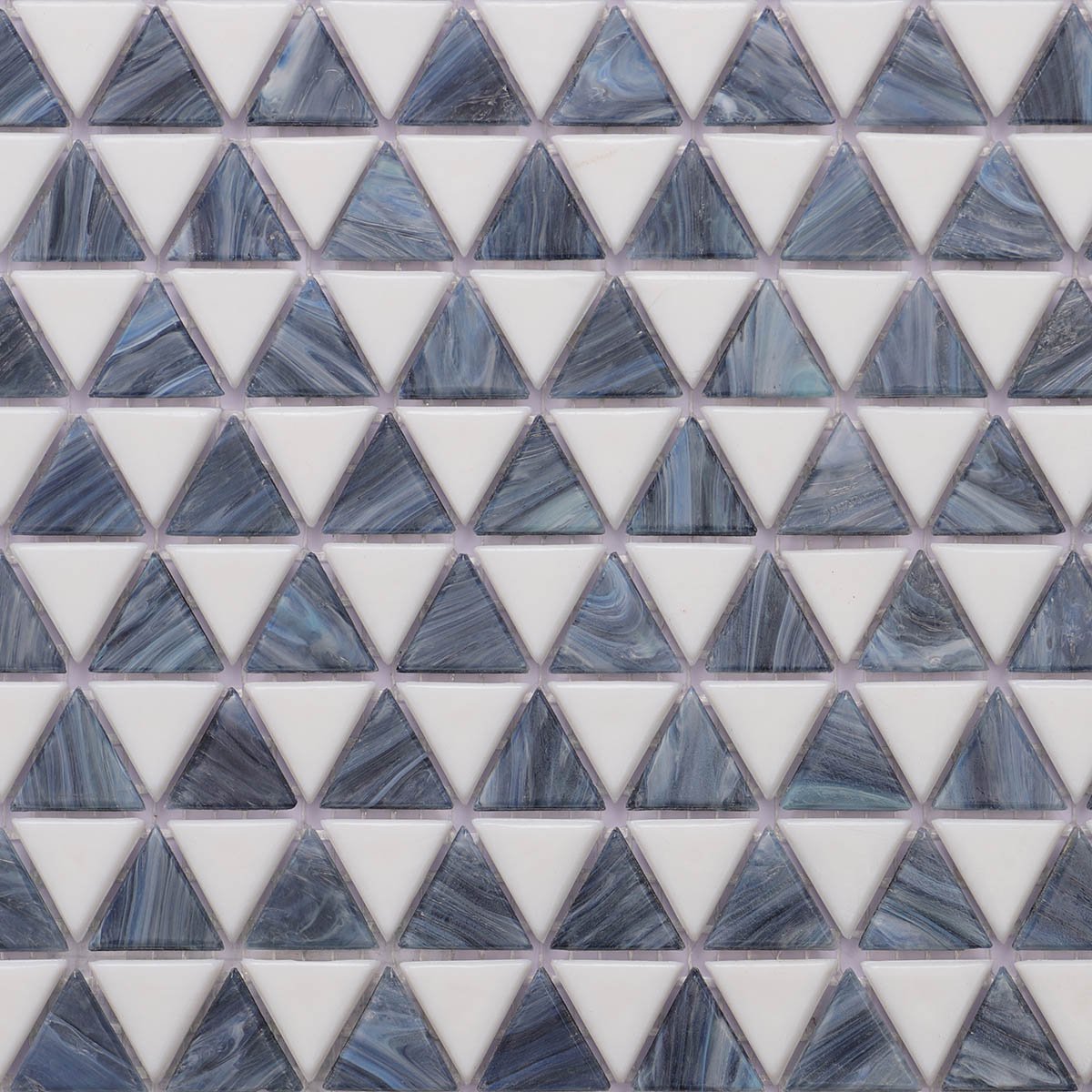 Deep Blue and White Triangle Fired Earth Glass Mosaic Bathroom Tiles