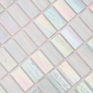 Piastrelle a mosaico in vetro – verde, rettangolare, iridescente