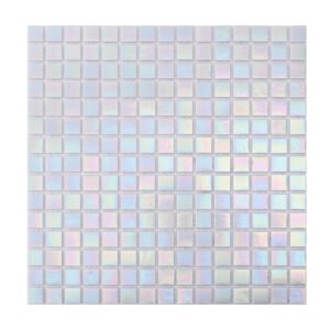 Light Blue Pearl Iridescent Glass Mosaic Swimming Pools Tiles -BJTiles