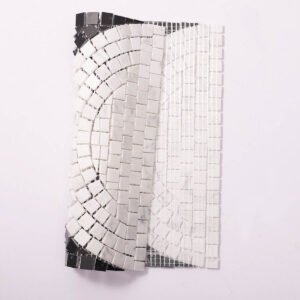Piastrelle a mosaico in marmo – bianco / nero, artigianale