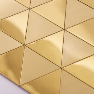 Piastrelle a mosaico in metallo – dorato, triangolare, per pareti