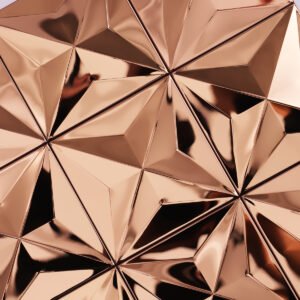 Roségouden 3D-metalen mozaïektegels van roestvrij staal