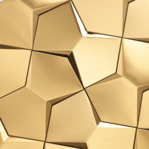 Metallmosaikfliesen – Goldfarben, gebürstet, 3D-Struktur