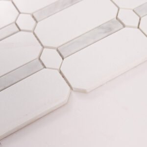 Piastrelle a mosaico in marmo – bianco, ottagonale, per pavimenti