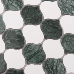 Mosaïque en marbre – blanc / vert, arabesque