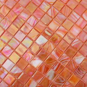 Mosaïque en verre – orange, irisé