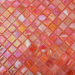Glasmosaikfliesen – Orange, Quadrate