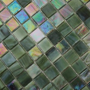 Mosaico de vidrio – verde, cuadrado — BJ-FC74F67AD5EF