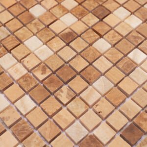 Marmormosaikfliesen – Braun, Quadrate
