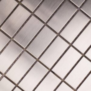 Piastrelle a mosaico in acciaio inossidabile – argentato, spazzolato, per paraschizzi