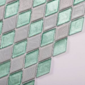 Groen-grijze glazen diamantmozaïektegels