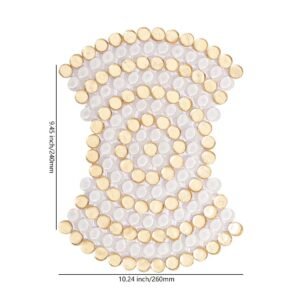 Glasmosaikfliesen – Weiß / Goldfarben, Rundformen, geometrisches Muster