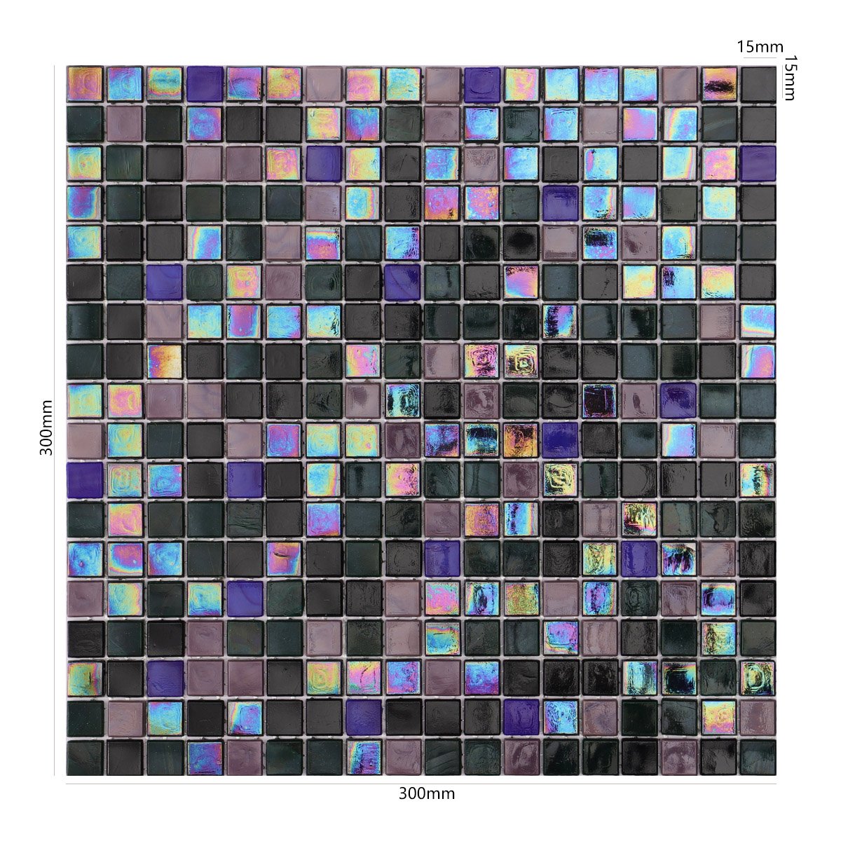 Iridescent Multicolor Glass Mosaic Backsplash Tiles