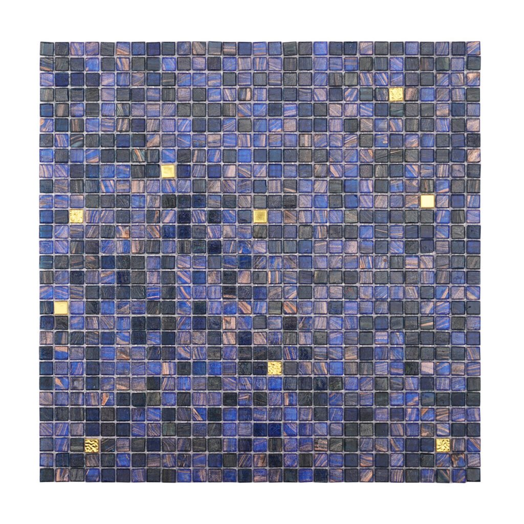Micro mosaico de vidro azul-marinho Fired Earth, 10 × 10 mm