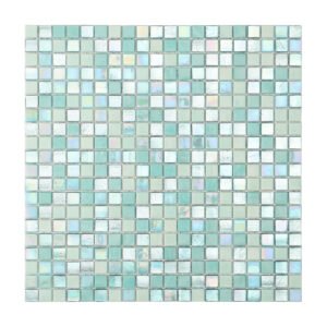 Green Blue Mixed Iridescent Glass Mosaic Tile 15mm*15mm