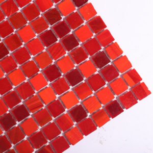 Mosaico de vidrio – rojo, cuadrado, para suelo — BJ-28FBF2A8E84A