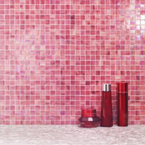 Nacreous pink mosaic tiles for bathroom,wall and floor
