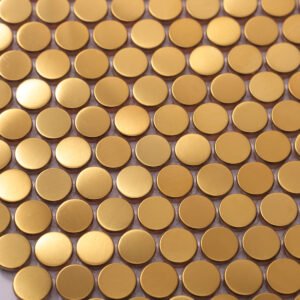 Metallmosaikfliesen – Goldfarben, kleine Rundformen, Rundformen, für Wände