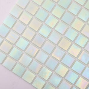 Piastrelle a mosaico in vetro – verde, quadrato, iridescente, per piscina – BJ-9D1BBD4828FB