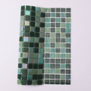Iriserend groene vierkante glasmosaïektegels voor binnen en buiten