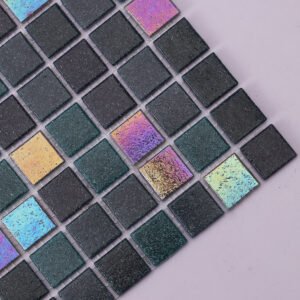 Mosaico de vidrio – verde / azul, para suelo