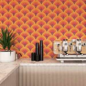 Glasmosaikbild – Orange und Rot