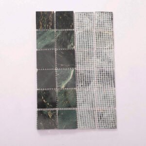 Piastrelle a mosaico in marmo – verde, quadrato – BJ-942CEFA362D7