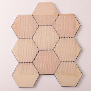 Piastrelle a mosaico in acciaio inossidabile – blu, esagonale, 3D