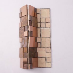 Azulejos 3D de cobre e aço inoxidável