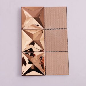 Roségouden 3D-metalen mozaïektegels van roestvrij staal