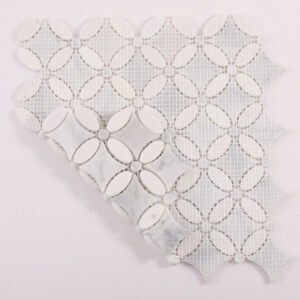 Piastrelle a mosaico in marmo – Carrara, bianco, floreale
