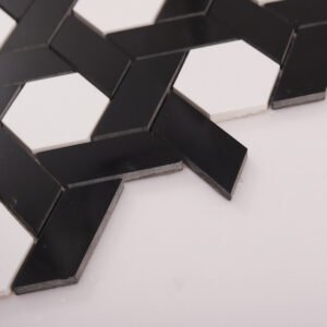 Mosaico de piedra natural – blanco / negro