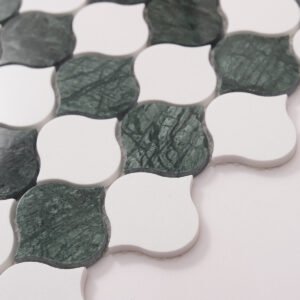 Mosaïque en marbre – blanc / vert, arabesque