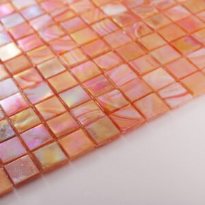 Mosaïque en verre – orange, irisé