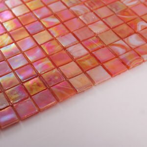 Glasmosaikfliesen – Orange, Quadrate