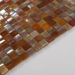 Mosaïque en verre – marron, irisé