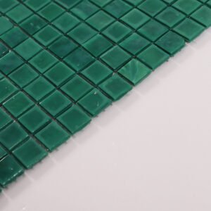 Piastrelle a mosaico in vetro – verde scuro / verde, quadrato