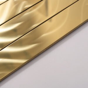 Błyszczące złote prostokątne metalowe płytki mozaikowe