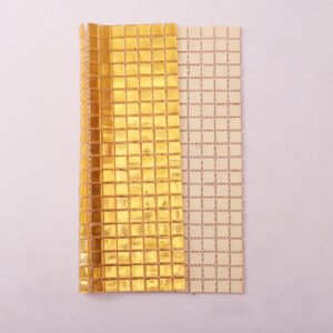 Piastrelle a mosaico in vetro – dorato, quadrato, lucido