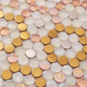 Mosaïque en verre et métal – rond