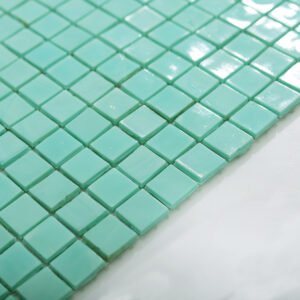 Glasmosaikfliesen – Petrol / Grün, Quadrate, für Fliesenspiegel